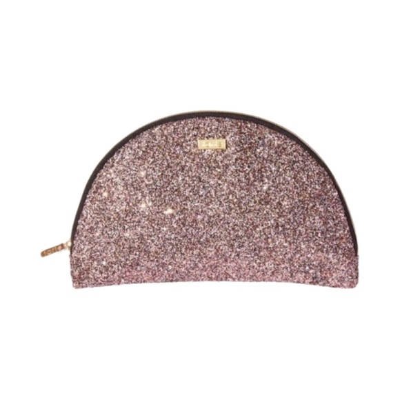 TARTE Glitter Half Moon Makeup Case Clutch NWT - Picture 1 of 8